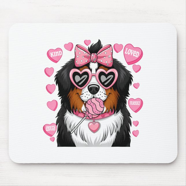 Mousepad Bernese Mountain Coquette Dog Pet Lover Owner  (Frente)