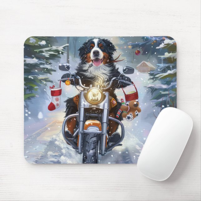Mousepad Bernese Mountain Dog no natal (Com mouse)
