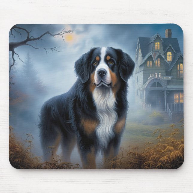 Mousepad Bernese Mountain Halloween Scary (Frente)