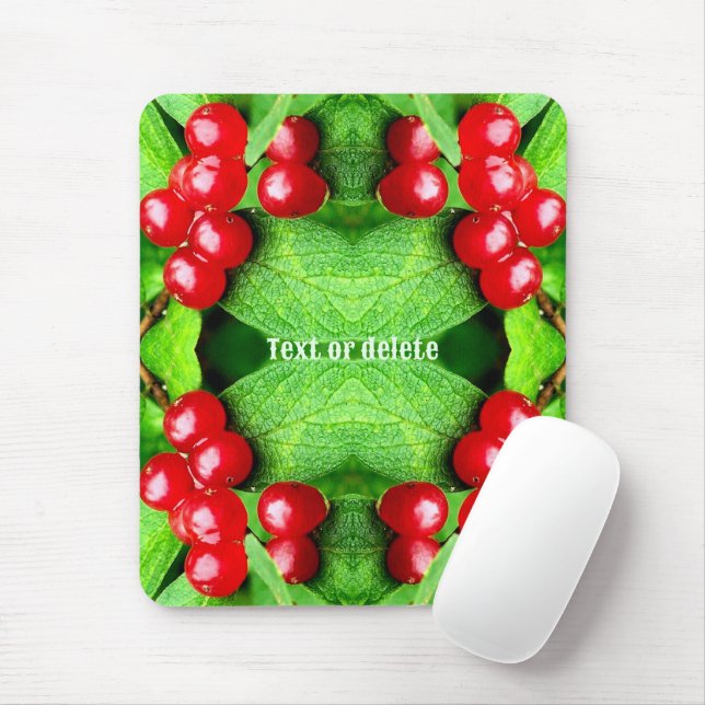 Mousepad Berries Vermelhos Com Gotas De Chuva Personalizada (Com mouse)