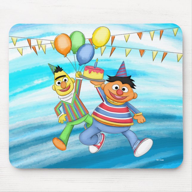 Mousepad Bert e Ernie Birthday Balloons (Frente)