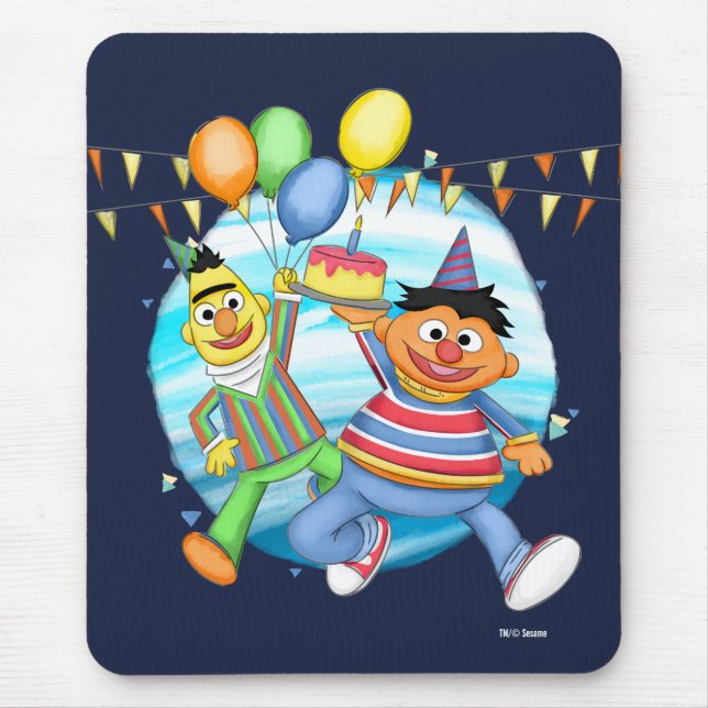 Mousepad Bert e Ernie Birthday Balloons (Frente)