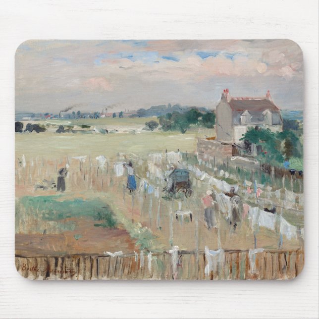 Mousepad Berthe Morisot - Prendendo a roupa seca para secar (Frente)