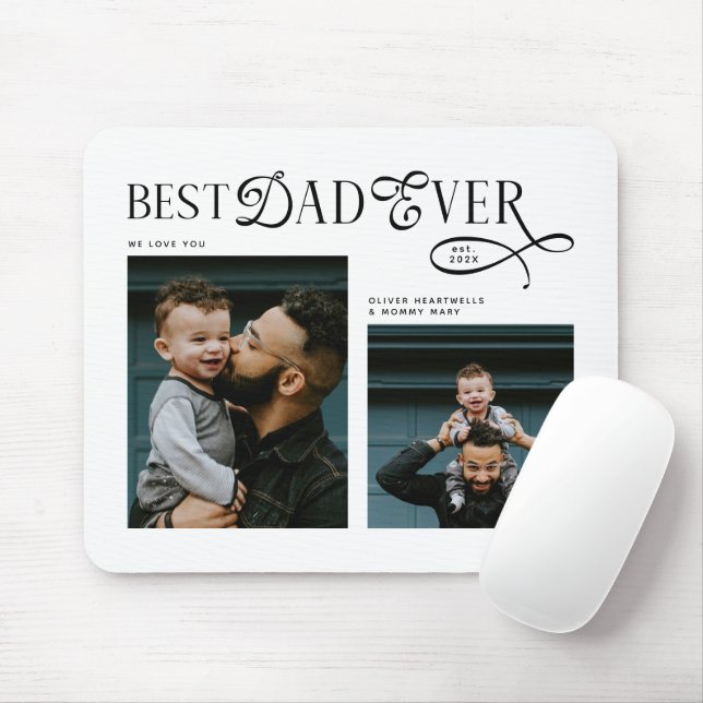 Mousepad  Best Dad Ever 2 Photos Modern Fathers Day Gifts (Com mouse)