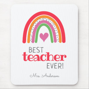 Mousepad Best Teacher Ever Colorful Rainbow