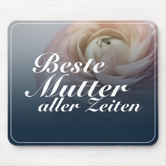 Mousepad Beste Mutter aller Zeiten mit großer rosa Rosa (Frente)