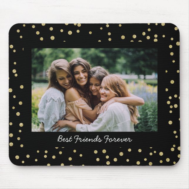 Mousepad Besties de melhores amigos modernos BFF Foto Doura (Frente)