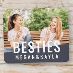 Mousepad Besties Para Melhores Amigos Foto Chic Moderna BFF<br><div class="desc">Esta design simples e moderna é composta por tipografia sans serif. Adicione uma foto personalizada de você e seu melhor amigo.</div>