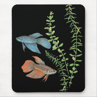 Mousepad Betta esplendens e Rotala indica Black
