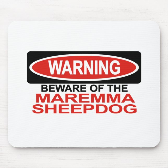 Mousepad Beware do Sheepdog de Maremma (Frente)