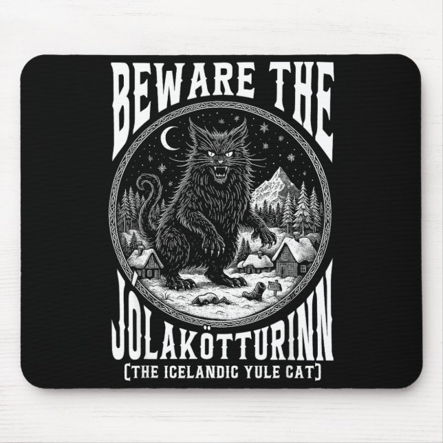 Mousepad Beware The Jolakotturinn Yule Cat Icelandic Christ (Frente)