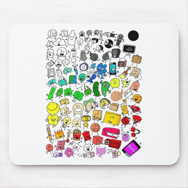 Mousepad Bfdi Inanima Todos Os Caracteres (Frente)