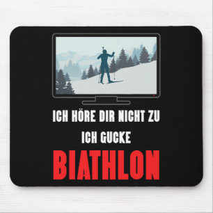 Mousepad Biathlon Winter Sport Design Say Ski Skier Gift