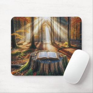 Mousepad Bíblia Aberta Na Árvore De Outono