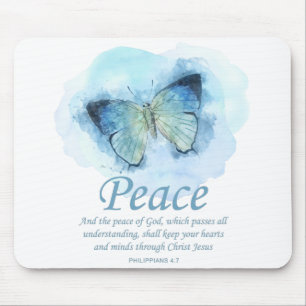 Mousepad Bíblia cristã de mulher Verse Butterfly:Paz