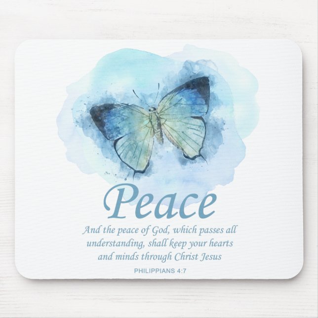 Mousepad Bíblia Cristã Verse Butterfly: Paz (Frente)