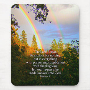 Mousepad Bíblia das Escrituras Cristãs da Floresta Arco-