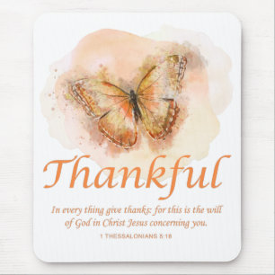 Mousepad Bíblia de borboleta cristã das mulheres Verso: O