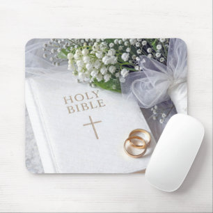 Mousepad Bíblia de Casamento com Buquê de Lírio do Vale
