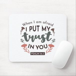Mousepad Bíblia Floral Verse Art 'Eu ponho minha confiança