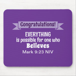 Mousepad Bíblia Milagrosa Verse Christian Faith Royal Purpl