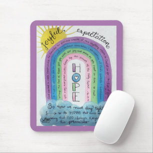Mousepad Bíblia Versa Escritura Watercolor Arte Arco-Íris