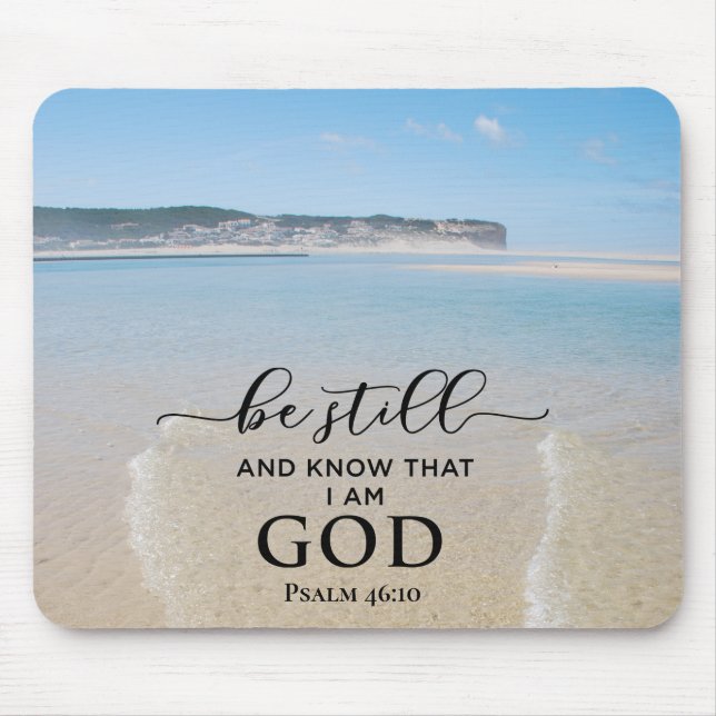 Mousepad Bíblia Verse Esteja Estável E Sei Que Sou Deus Mou (Frente)
