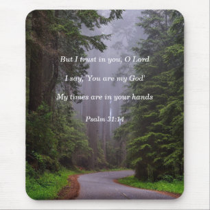 Mousepad Bíblia Verse Salm 31:14 Meu tempo está em suas m