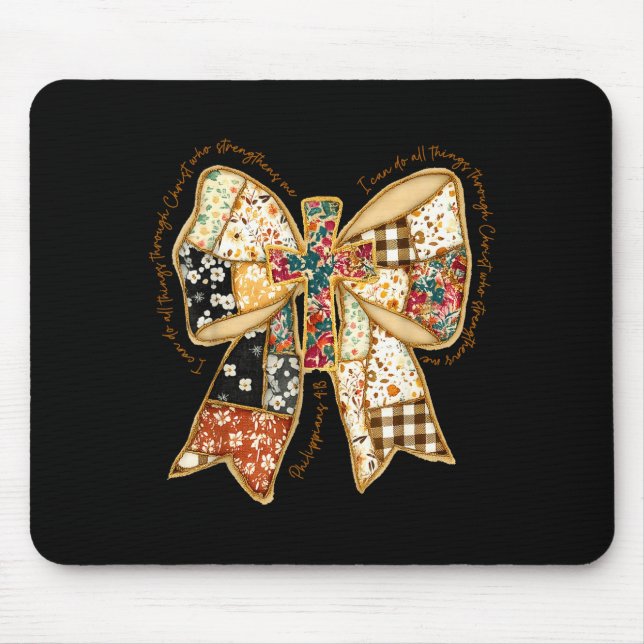 Mousepad Bíblia Verso Coquete Cristã Jesus Laço Patchwork (Frente)