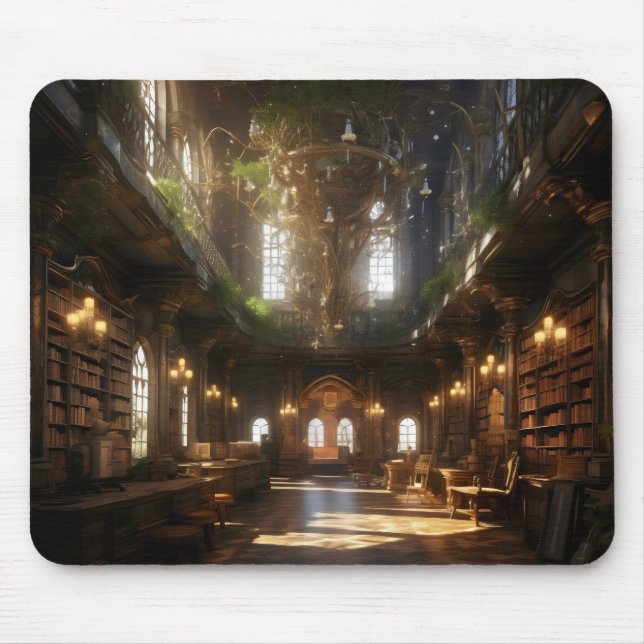 Mousepad Biblioteca de fantasia (Frente)