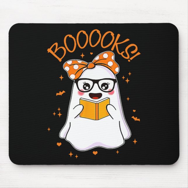 Mousepad Biblioteca de Livros sobre Mulheres de Halloween (Frente)