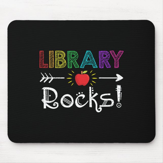 Mousepad Biblioteca Rocks Professor Diversão De Volta À Esc (Frente)
