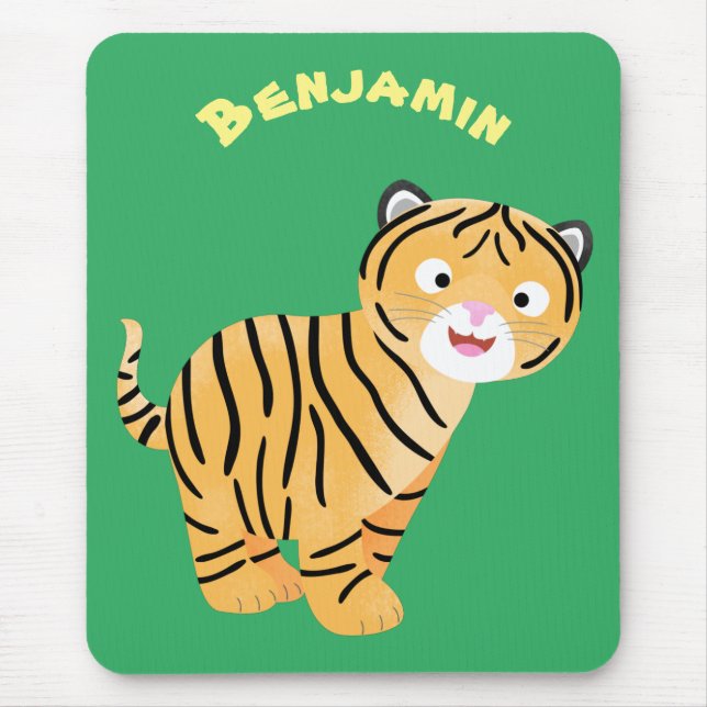 Mousepad Bicho de tigre feliz e bonito (Frente)