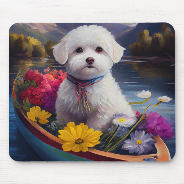 Mousepad Bichon Frise em um Aliado: Uma Aventura Cênica (Frente)