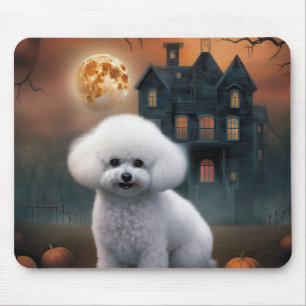 Mousepad Bichon Frise Halloween Assustador