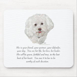 Mousepad Bichon Frise Lembrança FÊMEA