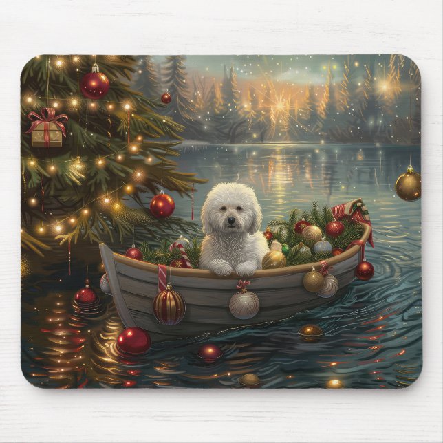 Mousepad Bichon Frise Natal Festiva Voyage (Frente)