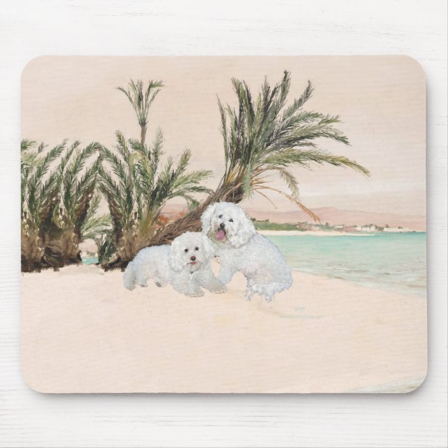 Mousepad Bichon Frise Praia Palmy (Frente)