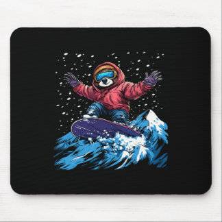 Mousepad Bichos De Neve - Lama Em Um Snowboard Snowboa