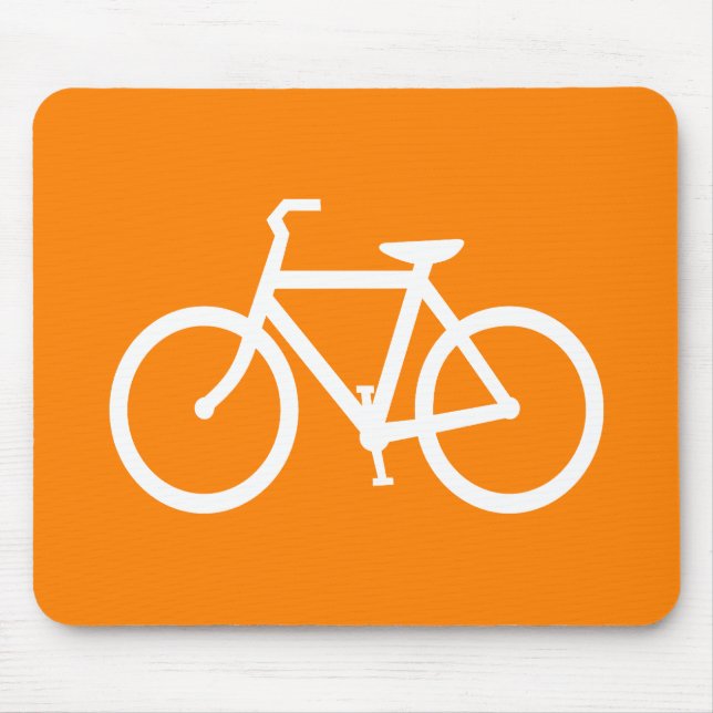 Mousepad Bicicleta Branca e Laranja (Frente)