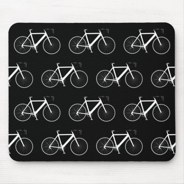 Mousepad Bicicleta Branca Em Preto (Frente)