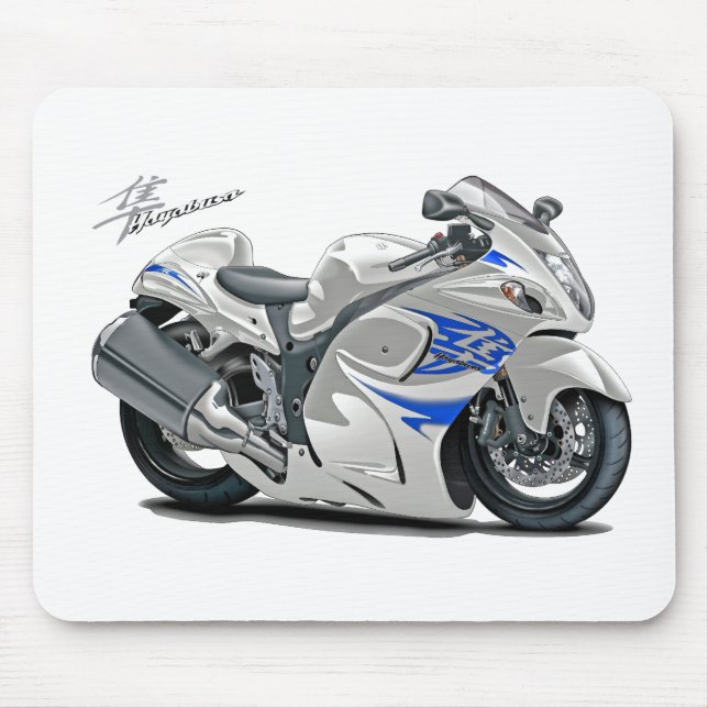 Mousepad Bicicleta Branco-Azul de Hayabusa (Frente)