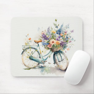 Mousepad Bicicleta Com Cesta De Flor