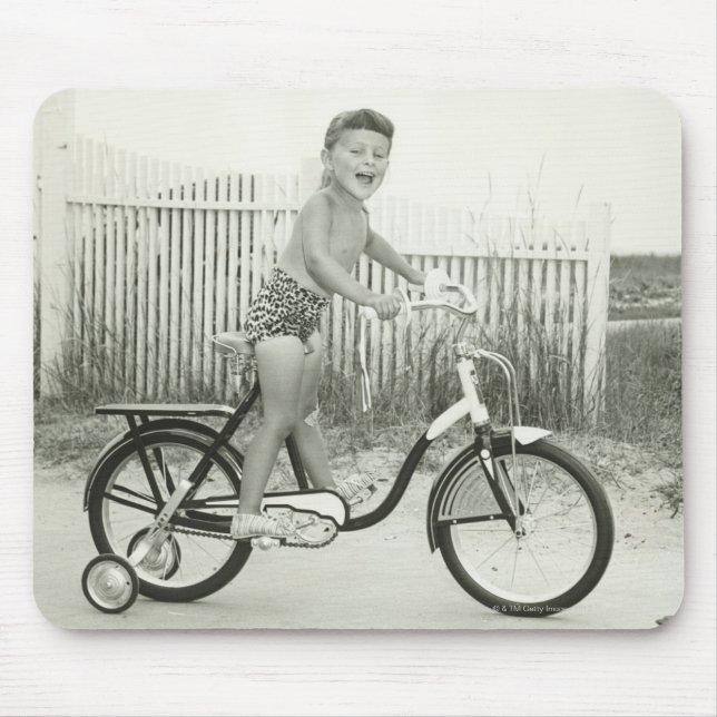 Mousepad Bicicleta da equitação da menina (Frente)