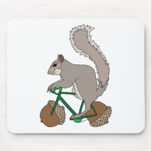 Mousepad Bicicleta da equitação do esquilo com rodas da