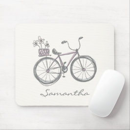 Mousepad Bicicleta em Lilac | Nome Personalizado