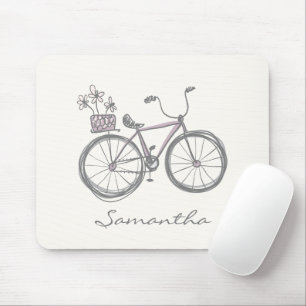 Mousepad Bicicleta em Lilac Nome Personalizado