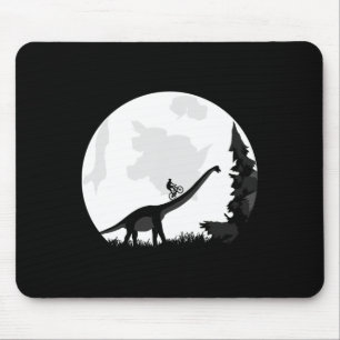 Mousepad Bicicleta Em Uma Silhueta De Lua De Dinossauro Mtb