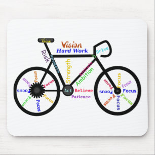 Mousepad Bicicleta inspirador, ciclo, Biking, palavras do