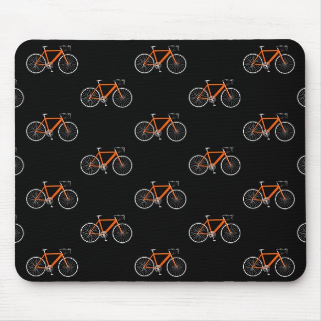 Mousepad bicicleta laranja em preto (Frente)